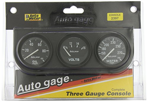 Auto Meter 2397 Autogage Black Console Oil/Volt/Water Gauge