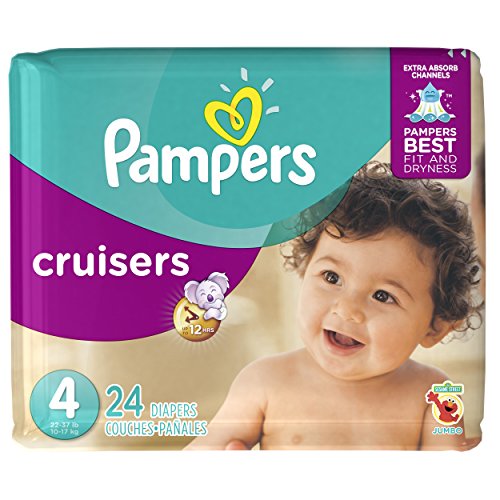 Pampers Cruisers Diapers, Size 4, Jumbo Pack, 24 Count