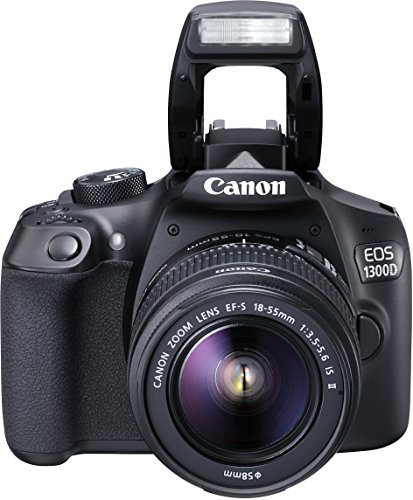 Canon EOS 1300D + EF-S 18-55 IS II Fotocamera Reflex Digitale, 18 Megapixel con Obiettivo, Wi-Fi, NFC, Nero