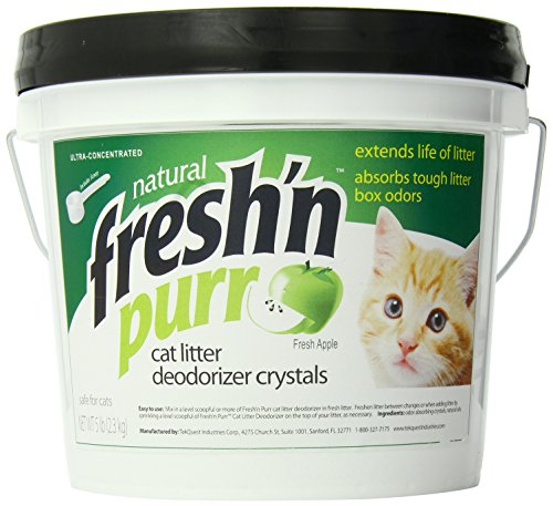 Fresh N  Fragrance Litter Deodorizing Crystals  Bucket, 5-Pound, Green Apple