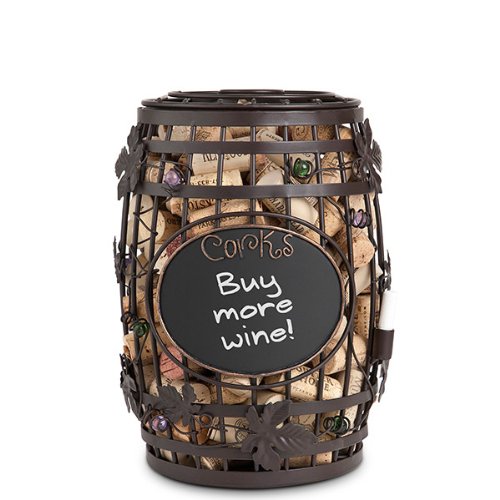Epic Products Cork Cage Chalkboard Wine Barrel, 9.75-Inch