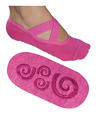 Lupo Women's Essential No Slip Crossover Yoga Pilates Socks