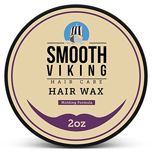 Hair Wax for Men - Best Hair Styling Formula for Modern Styling - Workable & Pliable Product for Added Texture & Shine - Works on All Hair Types, Styles & Lengths - 2 OZ - Smooth Viking