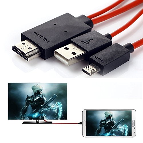 Aussel 6.5 feet Micro High Speed USB to HDMI MHL Adapter Extension Cable/Charging Cable/ Data Cable for Samsung Galaxy S2?Sony Xperia, HTC One, LG To 1080P HDTV Connection