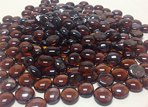 Dashington® 5 Pounds-flat Amber Colored, Glass Marbles for Vase Filler, Table Scatter, Aquarium Decor