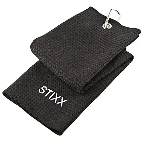 STIXX 33445 Tri-Fold Golf Towel with Heavy Duty Clip