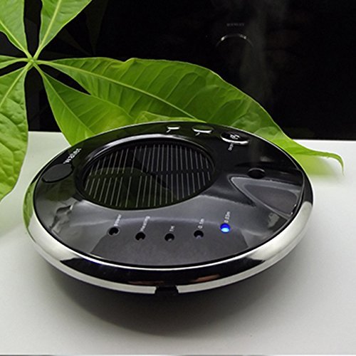 LUJII® Home / Office / Car Air Purifier Anion Air Humidifier Aroma Diffuser Solar Lonizer Purifier (Black)
