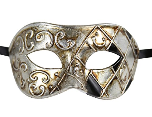 Luxury Mask Men's Vintage Design Masquerade Prom Mardi Gras Venetain