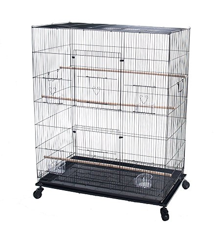 Finch Parakeet Canary Cockatiel Breeder Metal Large Flight Bird Cage with Stand 30 By 18 By 39 Inch H