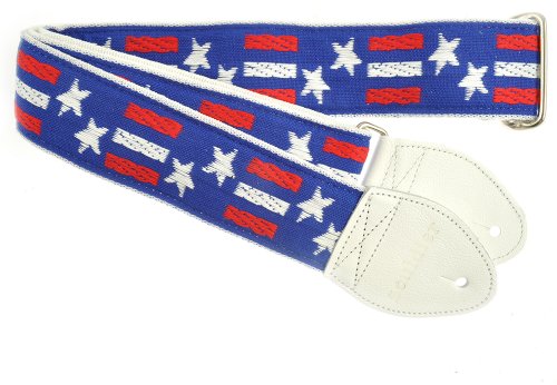 Souldier GS0303WH02WH Custom USA Handmade Stars and Bars Guitar Strap - Red/White/Blue