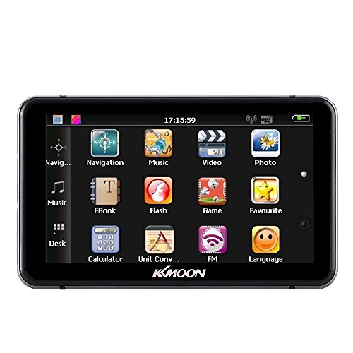 KKmoon 7 Portable HD Touch Screen Car GPS Navigator 128MB RAM 4GB ROM FM MP3 Video Play Car Entertainment System with Handwriting Pen +Free Map Support GPS/Game/Ebook/USB/Flash
