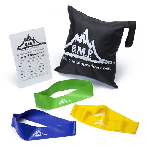 Black Mountain Products Resistance Loop Bands Set of Three with Starter Guide and Carrying Bag