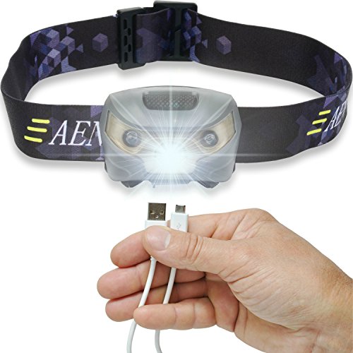 USB Rechargeable Headlamp Flashlight - Super Bright, Lightweight & Comfortable, Easy to Use - Perfect for Running, Walking, Camping, Reading, Hiking, Kids, DIY & More