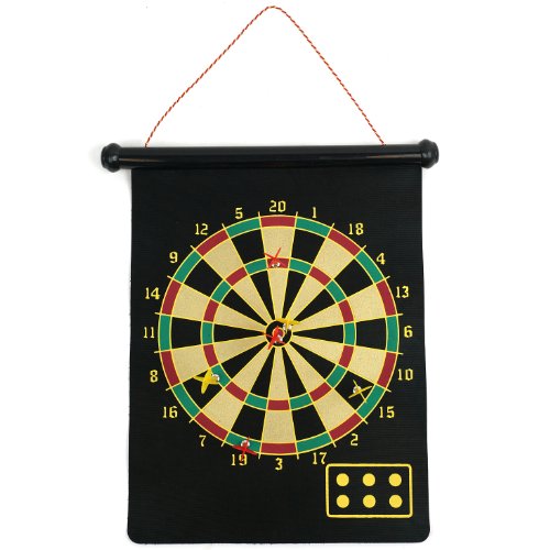 Trademark Games 15-7637 Magnetic Roll-Up Dart Board and Bullseye Game with Darts