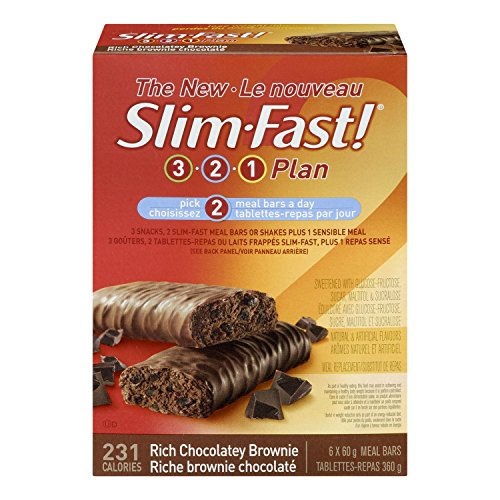Slim Fast  6 Count Meal on the Go Bars, Rich Chocolate Brownie