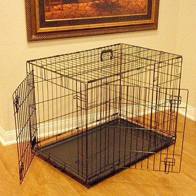 Double Door Folding Coated Steel Wire Dog Crate