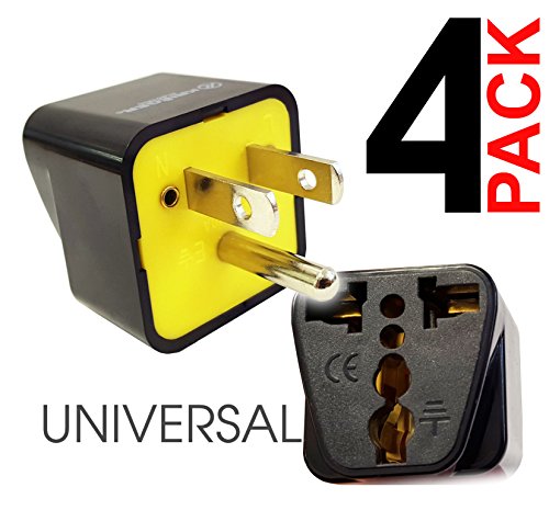 KRIËGER® Grounded Universal American US Canada / Japan (type B) Plug Adapter - High Quality - 4 Pack