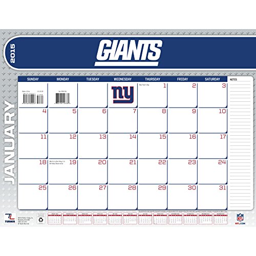 Turner Perfect Timing 2015 New York Giants Desk Calendar, 22 x 17 Inches (8061456)