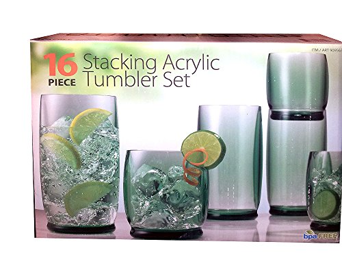 16 Piece Stacking Acrylic Tumbler Set - Mint Green