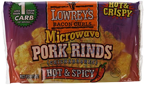 Lowrey's Bacon Curls, Microwave Pork Rinds, Hot & Spicy, 1.75-oz. Packet (6 Pack)