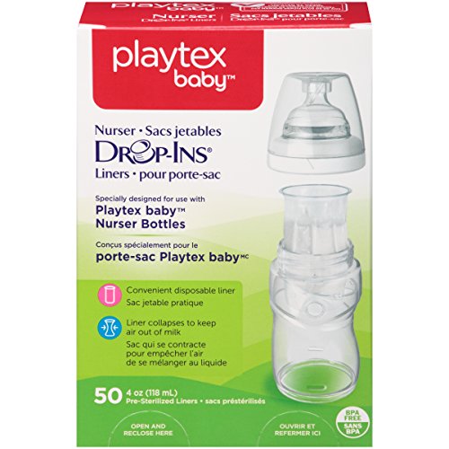 Playtex Drop in Liners for Nurser Bottles 4 oz, 50 Count