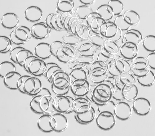 Rockin Beads Brand, Soldered Closed 100 Jump Rings, Silver-plated, 5mm Round, 22 Gauge 3.9mm Inside Jewelry Connectors Chain Links Sold Per Pkg of 100