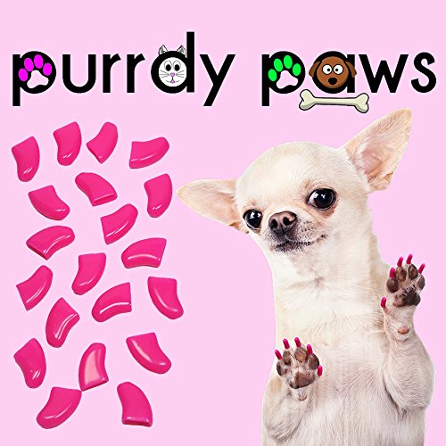 Soft Nail Caps For Dog Claws LIPSTICK PINK * Purrdy Paws Brand