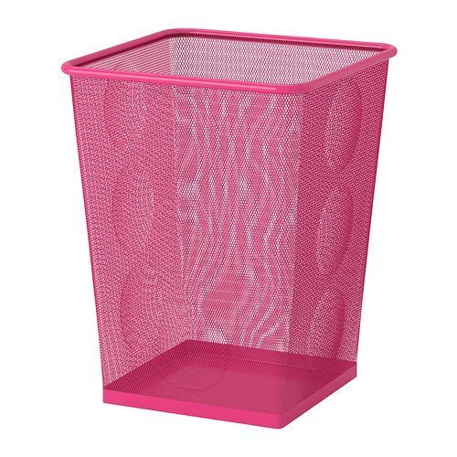 Ikea Steel Wastepaper Basket, 20 Quart, 13.75-inch, Pink
