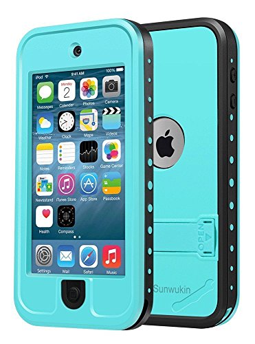 Sunwukin Best Waterproof case for iPod Touch 5/6, 6.6ft Depth Underwater Shockproof Snowproof Dirtpoof Protection Cover with Kickstand for Apple iPod Touch 5th/6th Generation