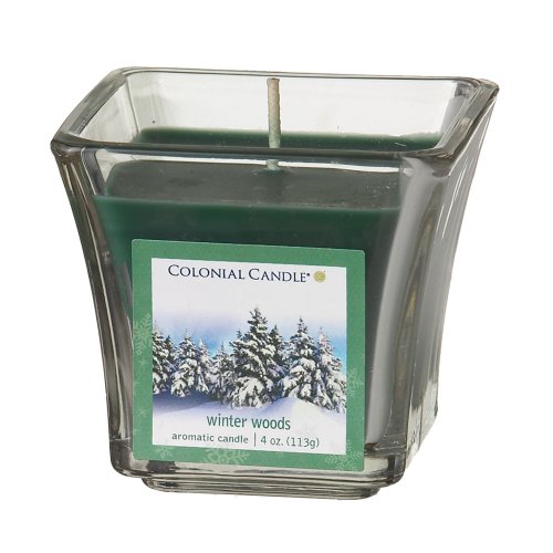 Colonial Candle Winter Woods 4 oz Scented Square Flared Jar Candle