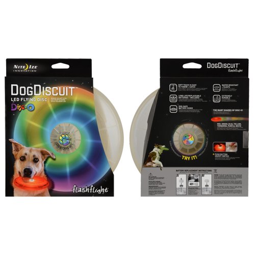 Nite-ize Flashflight Dog Discuit Disc - Disco, Multicolor Flying Toy