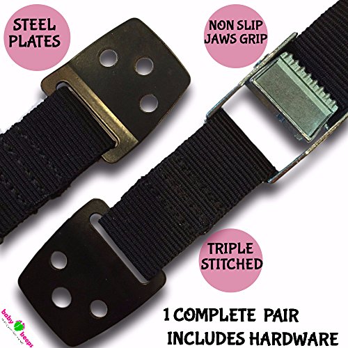 Best Anti-Tip Safety Straps by BabyKeeps ? Anchor Flat Screen TV or Furniture ? Maximum Strength ? No Plastic ? Mounting Hardware Included ? 1-Pair ? Protect a Child - We Donate to Shane's Foundation