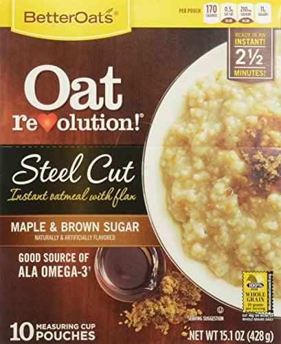 MOM Brands Better Oats Revolution Steel Cut, Maple and Brown Sugar, 15.1 Ounce