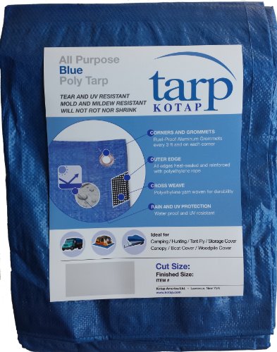 Kotap 10-ft x 10-ft General Purpose Blue Poly Tarp, Item: TRA-1010