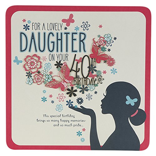 Hallmark 40th Birthday Card For Daughter 'Happy and Proud' - Large Square