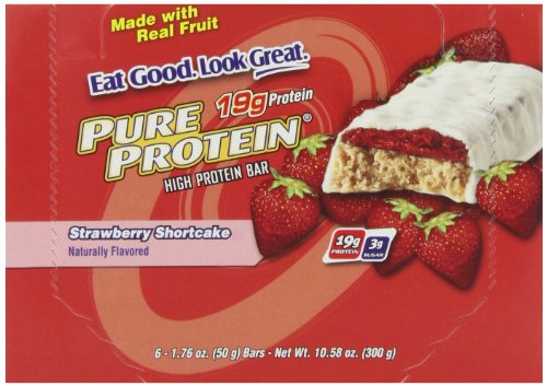 Pure Protein High Protein Double Layer Bar, Strawberry Shortcake, 6 Bars, 1.76 Ounces (Pack of 2)