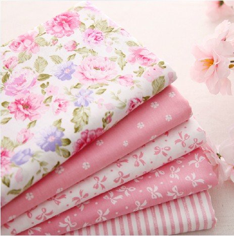 5pcs/lot 15.7x19.7 Pink 100% Cotton Fabric For Sewing Fat Quarter Quilting Patchwork Tissue Tilda Doll Cloth Kids Bedding Textile