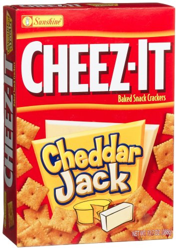 Cheez-It Baked Snack Crackers, Cheddar Jack, 13.7-Ounce Boxes (Pack of 4)