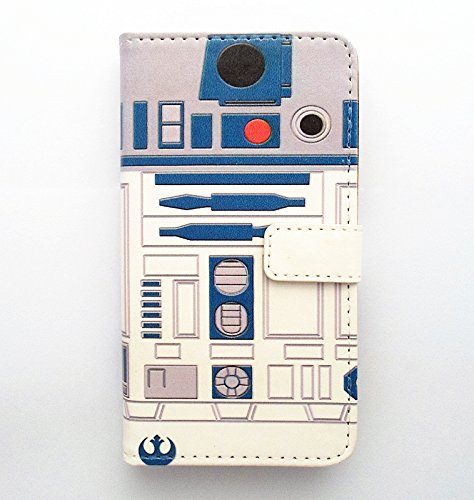 HTC One M7 Wallet Case - R2D2 Robot Pattern Slim Wallet Card Flip Stand PU Leather Pouch Case Cover For HTC One M7 - Cool as Great Gift