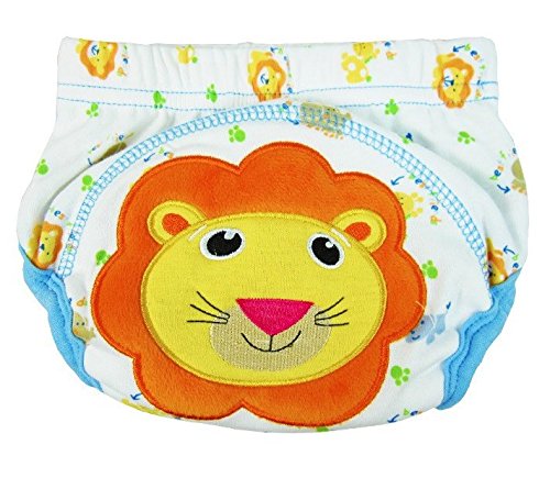 PW Surplus Toddlers Cotton Reusable Potty Training Pants Designer Underwear (Fits 17-26 lbs)(3 Pack Mixed Animals) (one Dog, one Lion, and one Cow) (Medium, Boys)