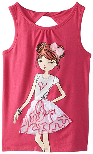 The Children's Place Little Girls' Graphic Tank, Fiesta Pink, 5-6/Small