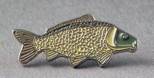 Metal Enamel Pin Badge Brooch Angling Fish Common Carp