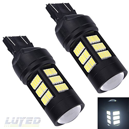 LUYED 2016 Newest! 1500 Lumens Extremely Bright 7443 4014 72-smd White Color 7440 7441 7443 7444 992 LED Bulbs,Black Metal Aluminum Dissipate Heat With Adjustable lens