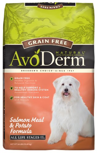 AvoDerm Natural Grain Free Salmon Meal and Potato Formula Dog Food, 24-Pound