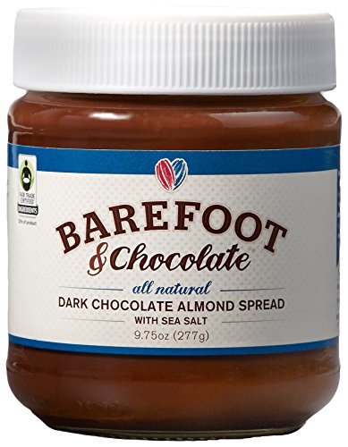 Barefoot & Chocolate - Dark Chocolate Almond Spread - 2 Jar Pack (2 x 9.75oz) - All Natural - Super Premium Chocolate Spread / Cocoa Spread