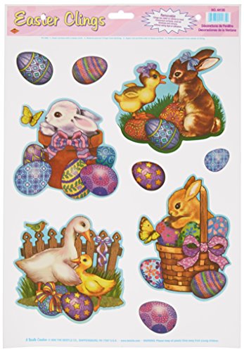 Easter Animal Clings (5 Easter eggs included) Party Accessory  (1 count) (4/Sh)