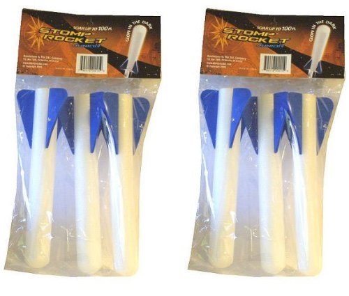 Junior Stomp Rocket Glow in the Dark Refill - 2 PACK (Includes 6 Rockets)