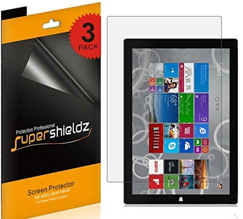 [3-Pack] SUPERSHIELDZ- High Definition Clear Screen Protector For Microsoft Surface Pro 3 + Lifetime Replacements Warranty [3-PACK] - Retail Packaging