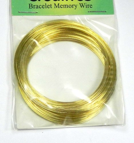Memory Wire, Gold-finished Stainless Steel, 2-1/4 Inch Bracelet 0.60-0.75mm Thick. Sold Per 1-ounce Pkg, Approximately 75 Loops.