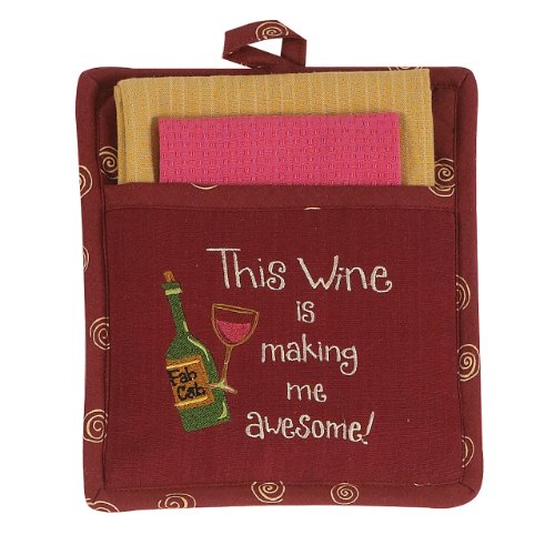 Kay Dee Designs Awesome Wine Embroidered 3 Piece Kitchen Gift Set